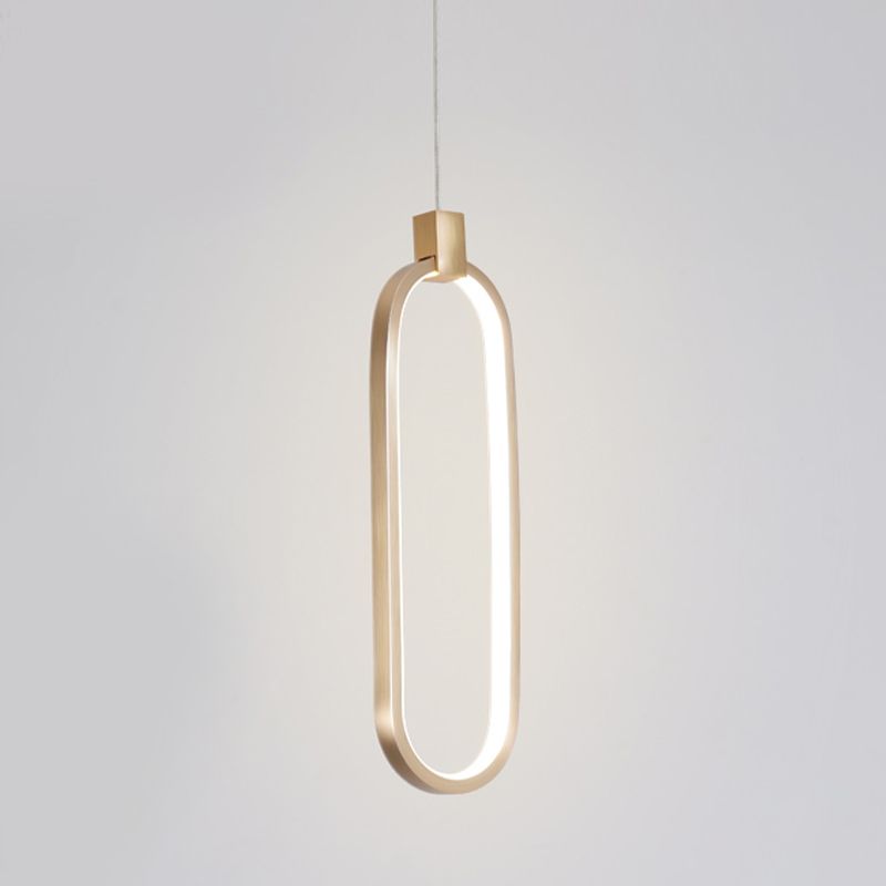 Oval Shape Metal Hanging Light Modern Style Multi Lights Hanging Light Fixtures