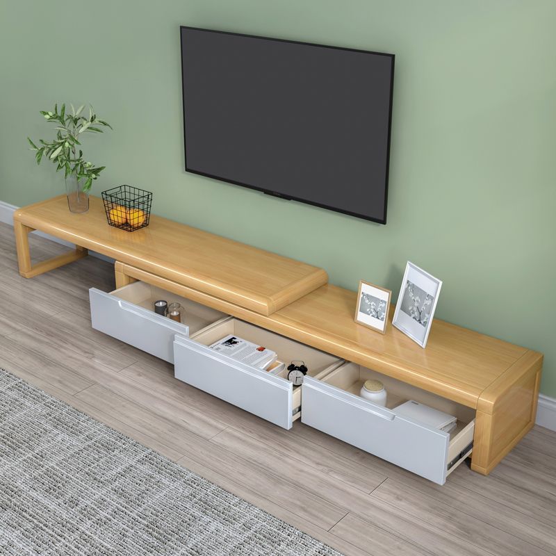 Solid Wood 71 - Inch TV Stand , Nordic TV Stand Console for TVs with 3 Drawers Included