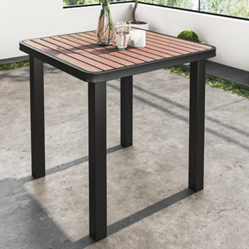 Modern Geometric Courtyard Table Artificial Wood Outdoors Table