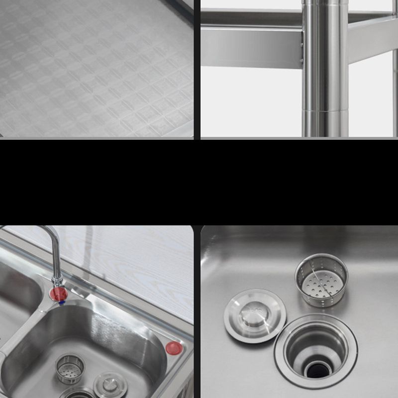 Modern Workstation Ledge Stainless Steel with Accessories and Faucet Workstation