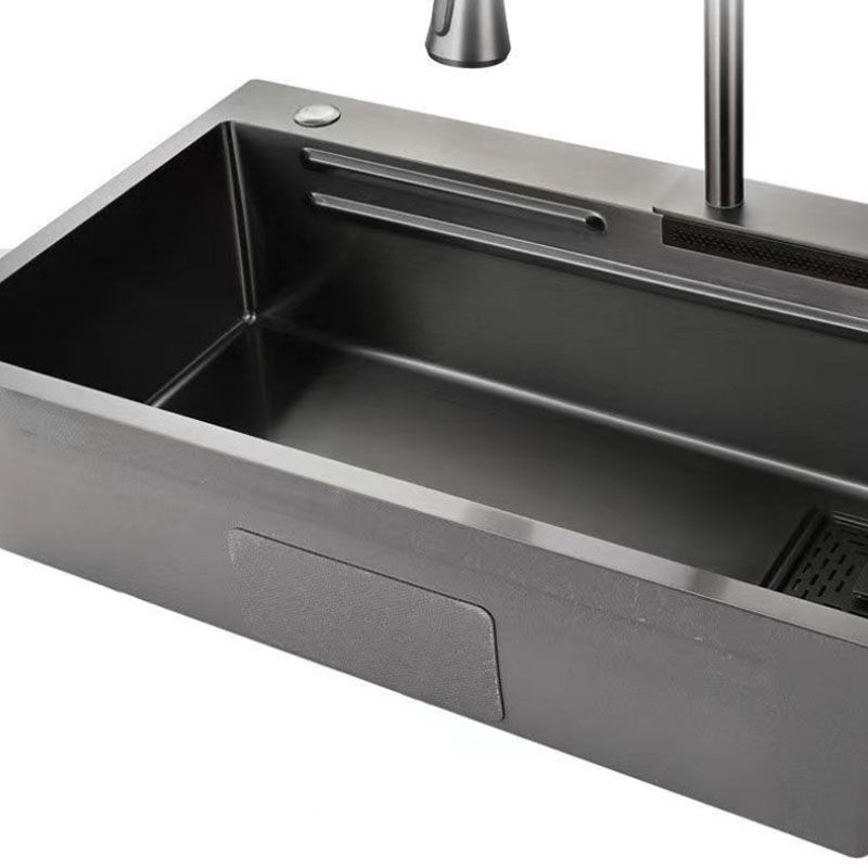 Modern Kitchen Sink Stainless Steel with Accessories and Faucet Bar Prep Sink