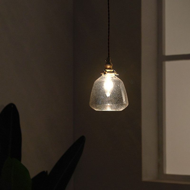 Lampe suspendue à un seul bulb pendentif éclairage en verre d'ombrage effilé pour restaurant