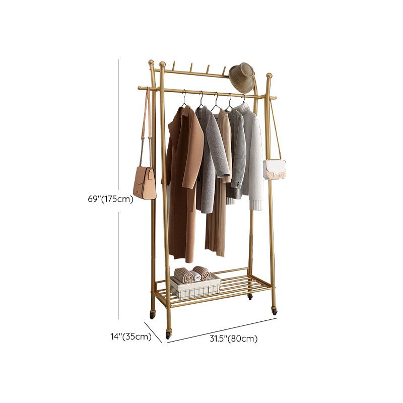 Modern Style Coat Rack Metallic Hooks Design Free Standing Coat Rack with Shelves