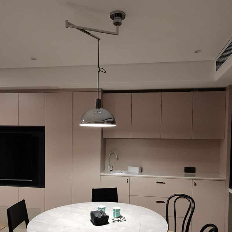 Entrepôt de style bol pendant lampe 1 tête de tête en métal suspendu avec design mobile