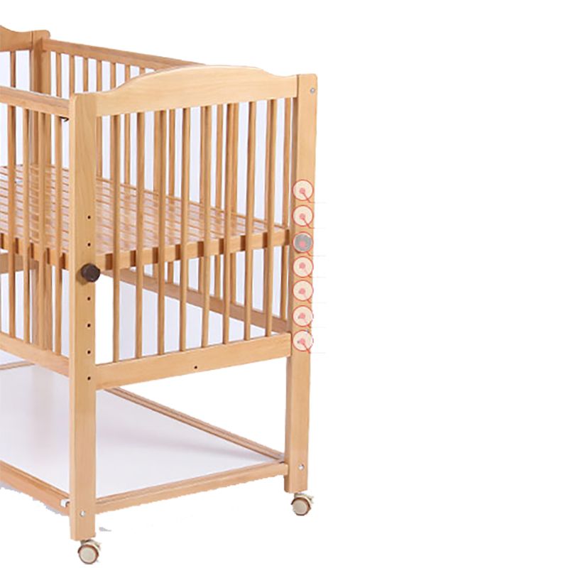 Light Wood Nursery Bed Under Crib Storage Beech Convertible Crib