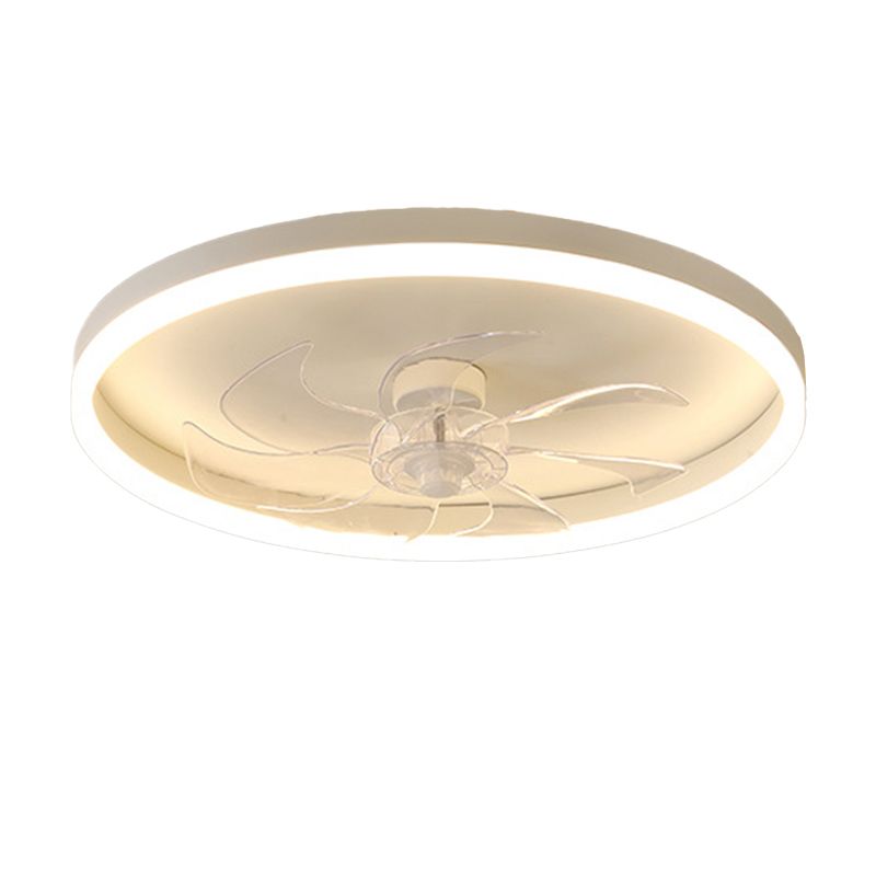 7-Blade LED Ceiling Fan Children White Fan with Light for Bedroom