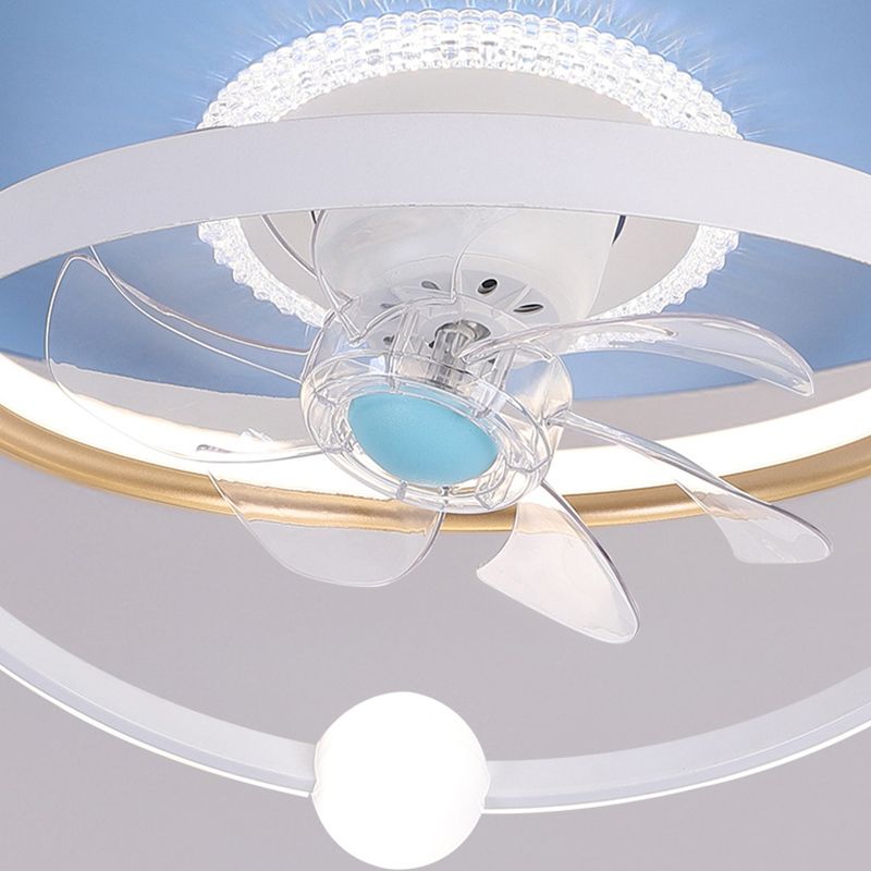 7-Blade Polish Finish Ceiling Fan LED Children Fan with Light for Room