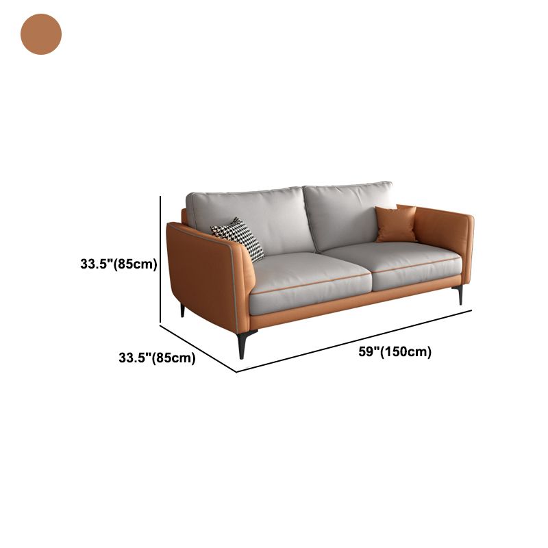 Stain Resistant Faux Leather Contemporary Standard Sofa Couch