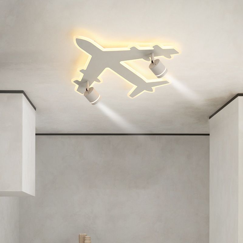 White Airplane LED Ceiling Light in Modern Creative Style Acrylic Flush Mount for Bedroom