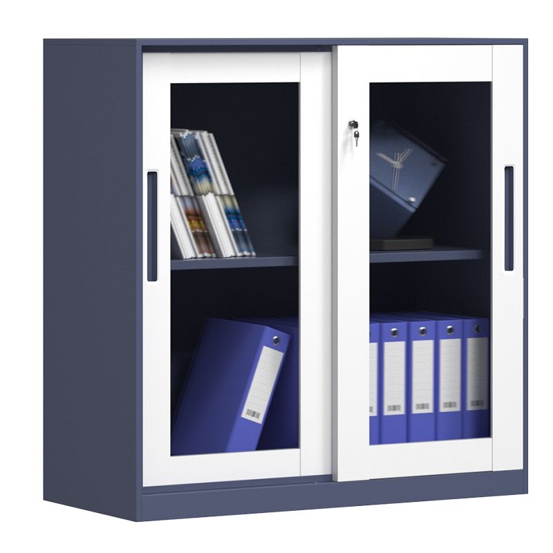 Contemporary File Cabinet Steel Frame Key Lock Lateral File Cabinet with Doors