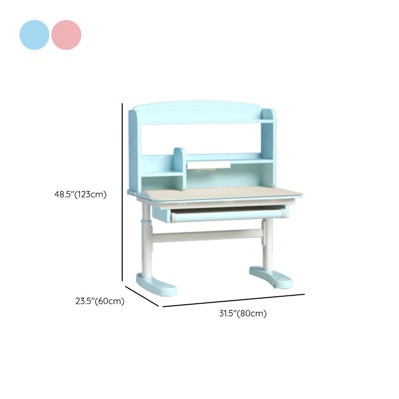 Light Children's Desk Adjustable Table with Chair Set with Storage Shelves