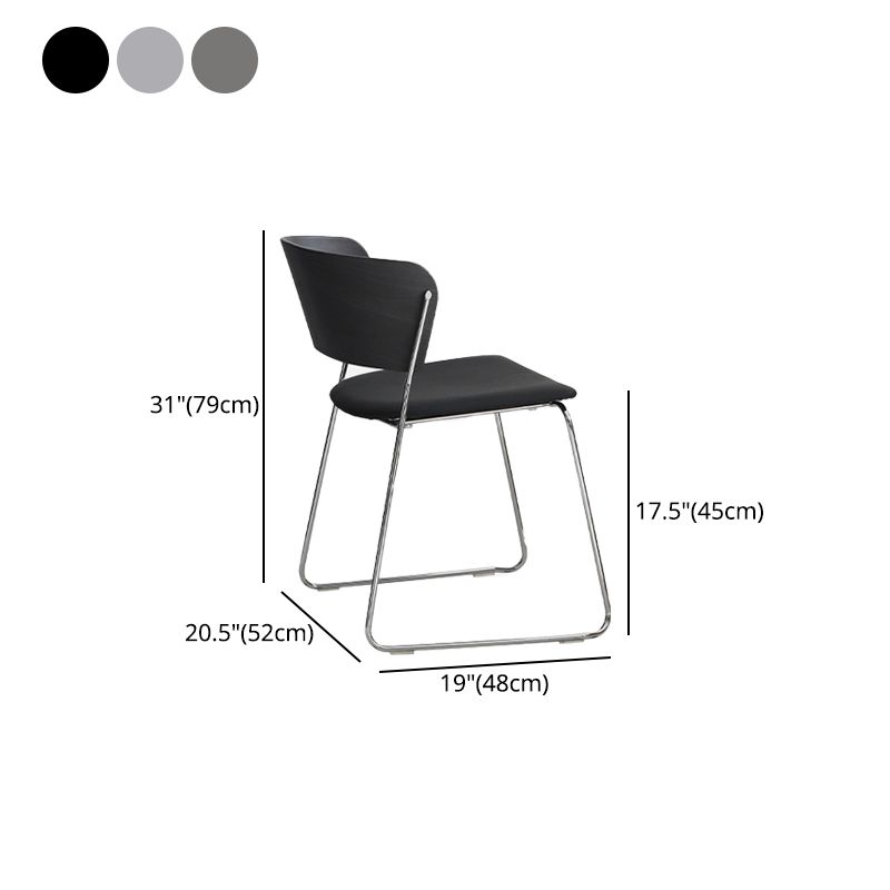 Modern Chair Dining Armless Open Back Chair for Kitchen with Metal Legs