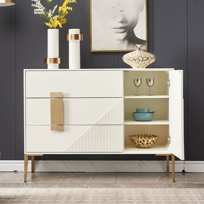 Glam Style Sideboard Engineered Wood Dining Sideboard for Living Room