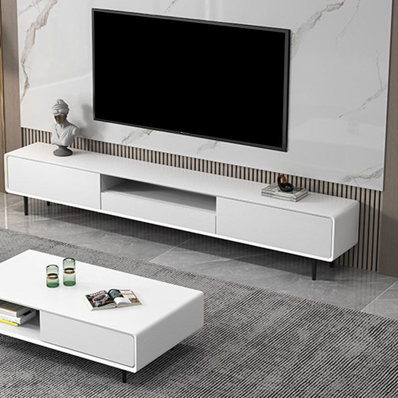 Nordic Light Luxury White TV Cabinet Modern Living Room Wooden TV Cabinet