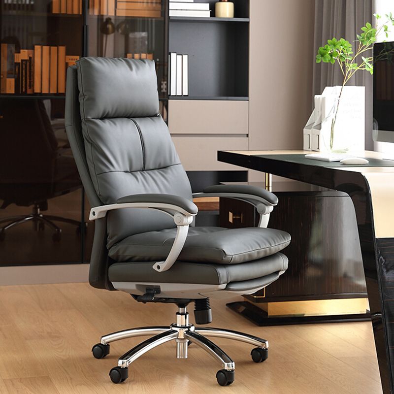 Modern Chair Leather Adjustable Seat Height Swivel Chair with Wheels