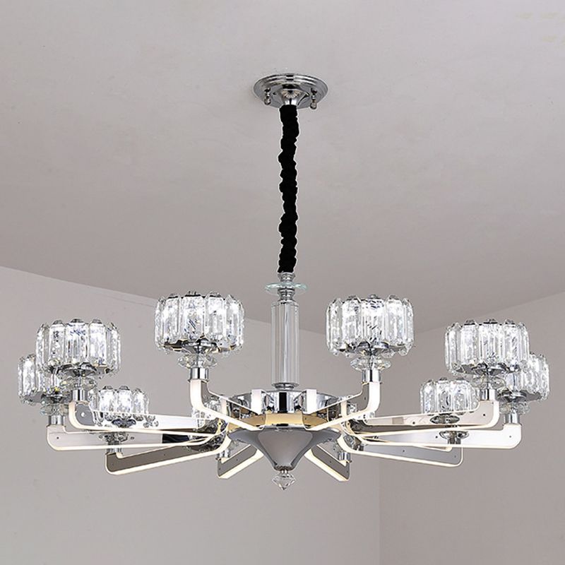 Cylindrical Pendant Ceiling Lights Modern Minimalist Style Crystal Hanging Lamp