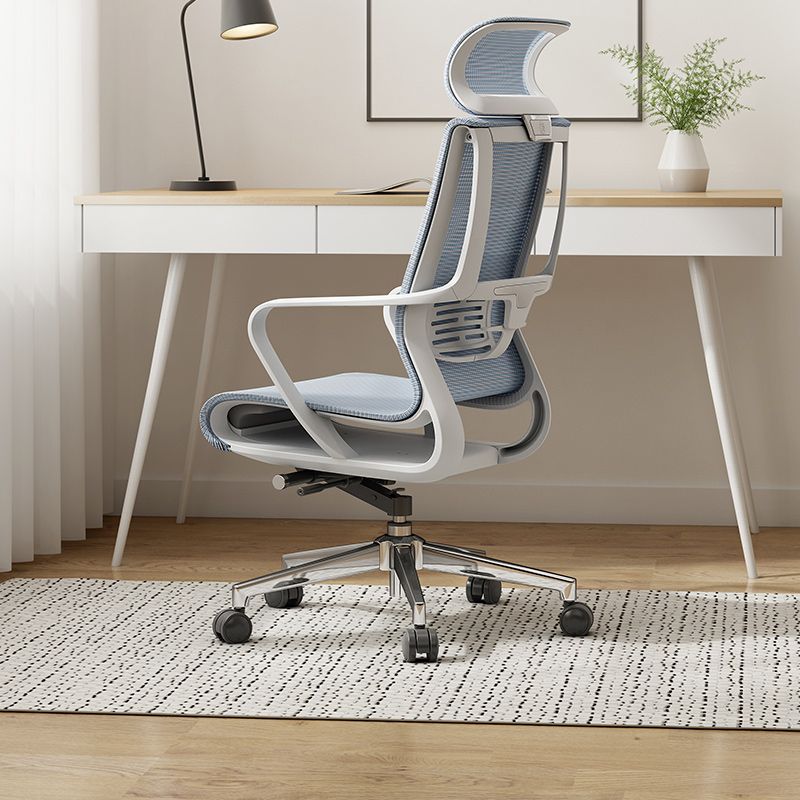 Slide Modern Office Chair Adjustable Seat Height Fixed Arms Desk Chair with Wheels