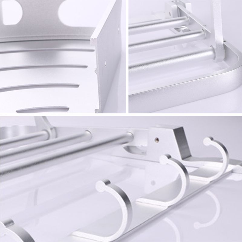 6-Piece Modern Bath Hardware Set in Aluminum with Towel Bar/Paper Holder