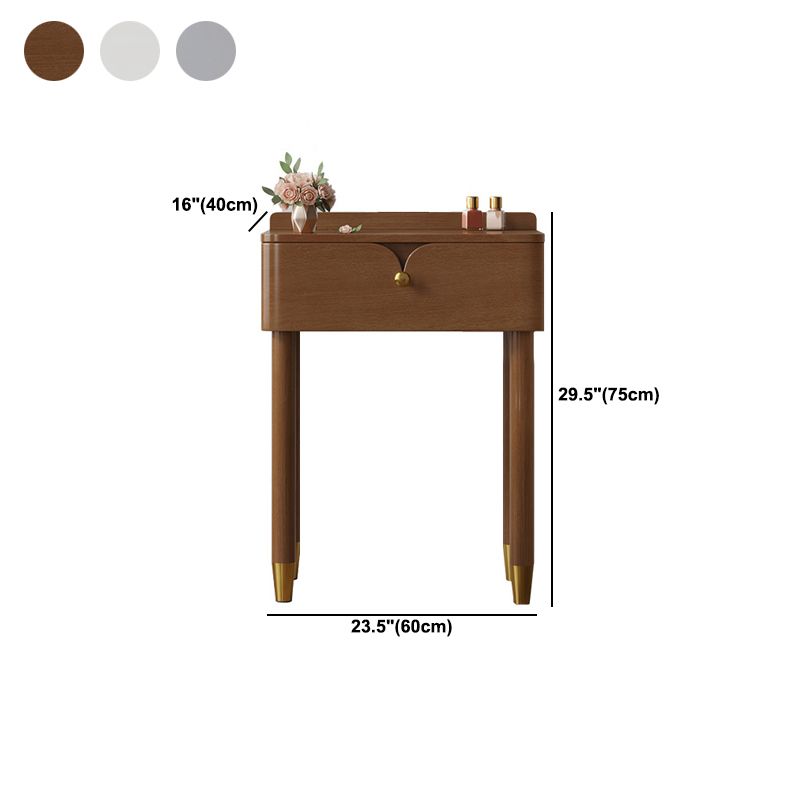 Modern Style Solid Wood Frame Vanity Table Metal Base Dressing Table