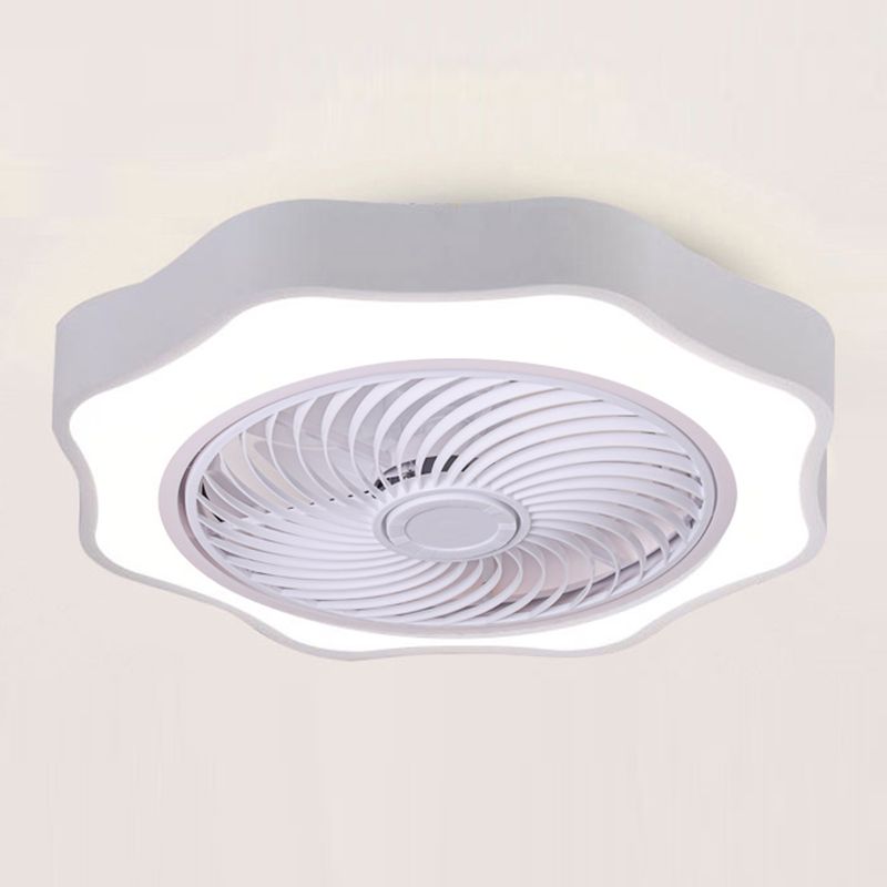 Accesorio de iluminación del ventilador de techo de metal floral lámpara de montaje semi rascilla de estilo LED para dormitorio