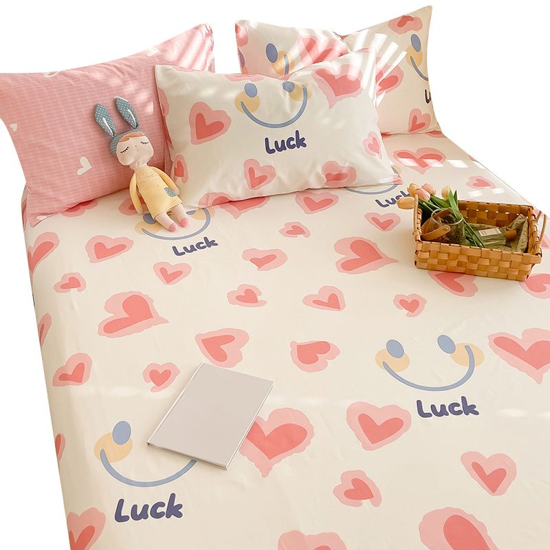 Fade Resistant Sheet Set Cartoon Painting Cotton Breathable Soft Bed Sheets