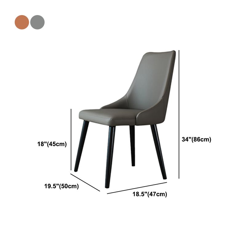 Contemporary Wood Dining Room Chairs PU Leather Dining Chairs for Home Use