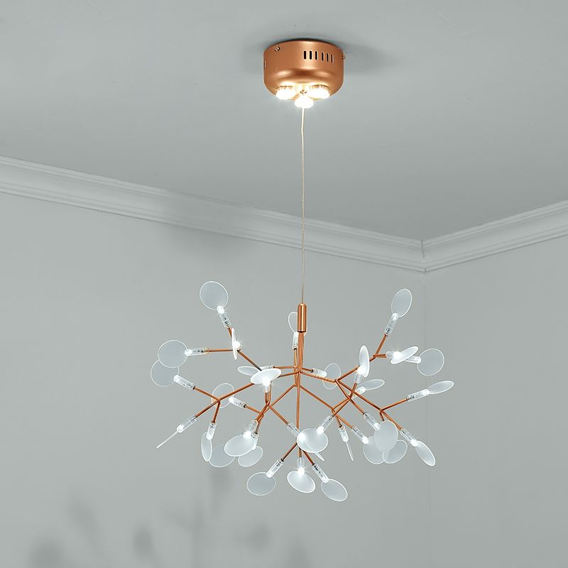 Designer Heracleum Chandelier Acrylique Living Room LED PRENDANT LIGHT DIMPLUAT EN BRONZE