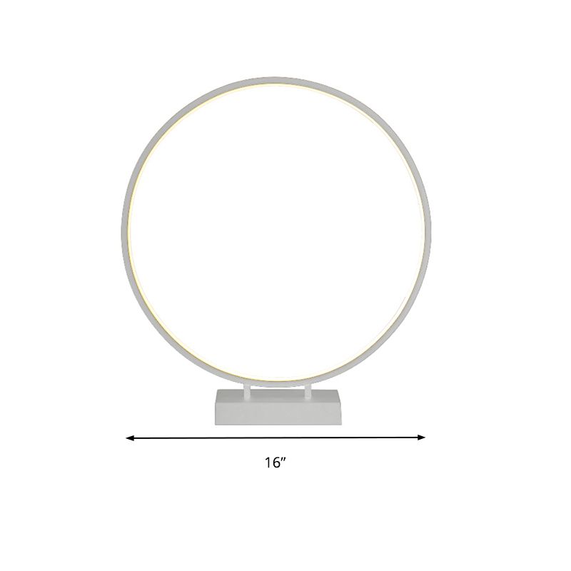 10"/12"/16" Dia Ring Desk Lamp Simplicity Acrylic LED Single Light Black/White Table Light in Warm/White Light