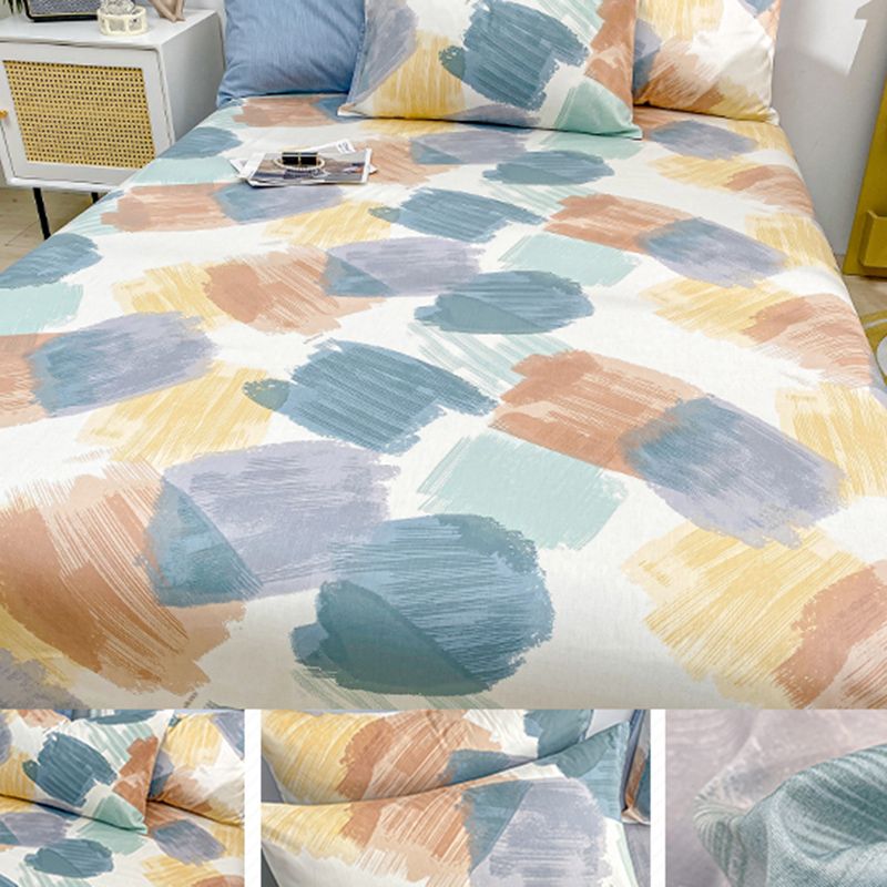 Cotton Bed Sheet Patterned Breathable Fade Resistant Soft Bed Sheet Set