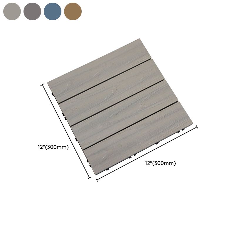 Square Snapping Patio Flooring Composite Tiles Striped Pattern Tile Set