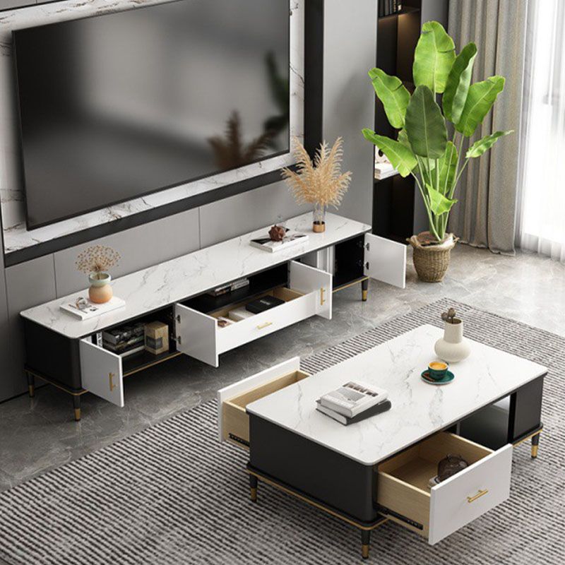 Modern TV Stand Console Open Storage TV Console for Living Room