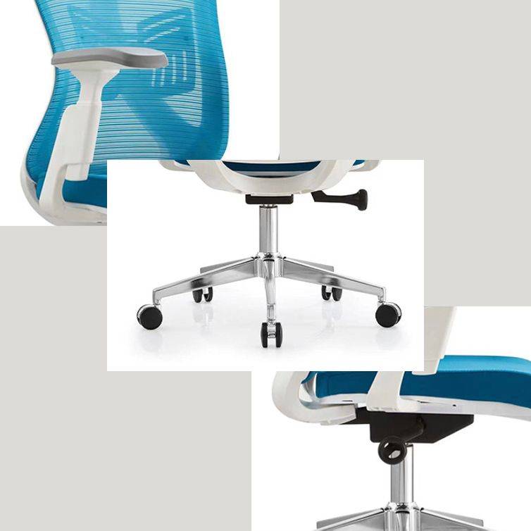 Modern Desk Chair Mesh Computer Chair High-Back Chair in Blue