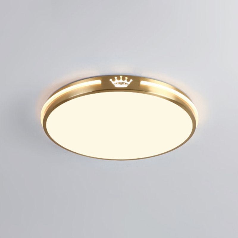 Minimalism Flush Mount Round Metal Ceiling Light Fixture for Bedroom