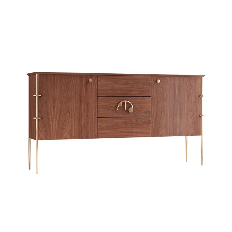 Contemporary Ash Wood Storage Sideboard Cabinet Doors and Drawers