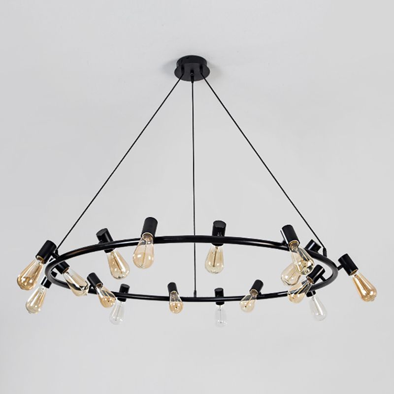 Wagenrad-Kronleuchter-Beleuchtungskörper Industrielles Multi-Head-Suspension Licht für Wohnzimmer