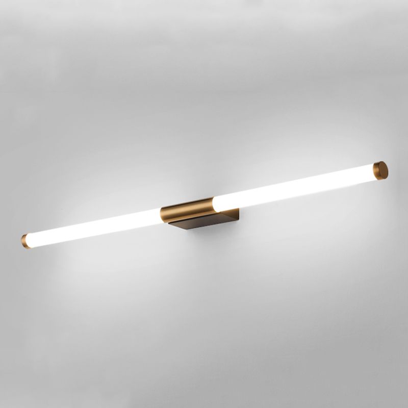 Modern Metal Wall Sconce Linear Shape Vanity Lamp with Plastic Shade