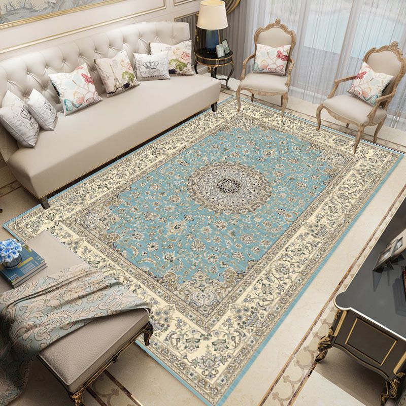 Distinctive Nostalgia Area Rug Victoria Floral Printed Rug Non-Slip Backing Carpet for Living Room