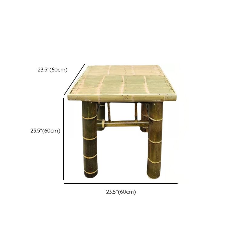 Square Bamboo Patio Table Farmhouse Style Home Patio Picnic Table