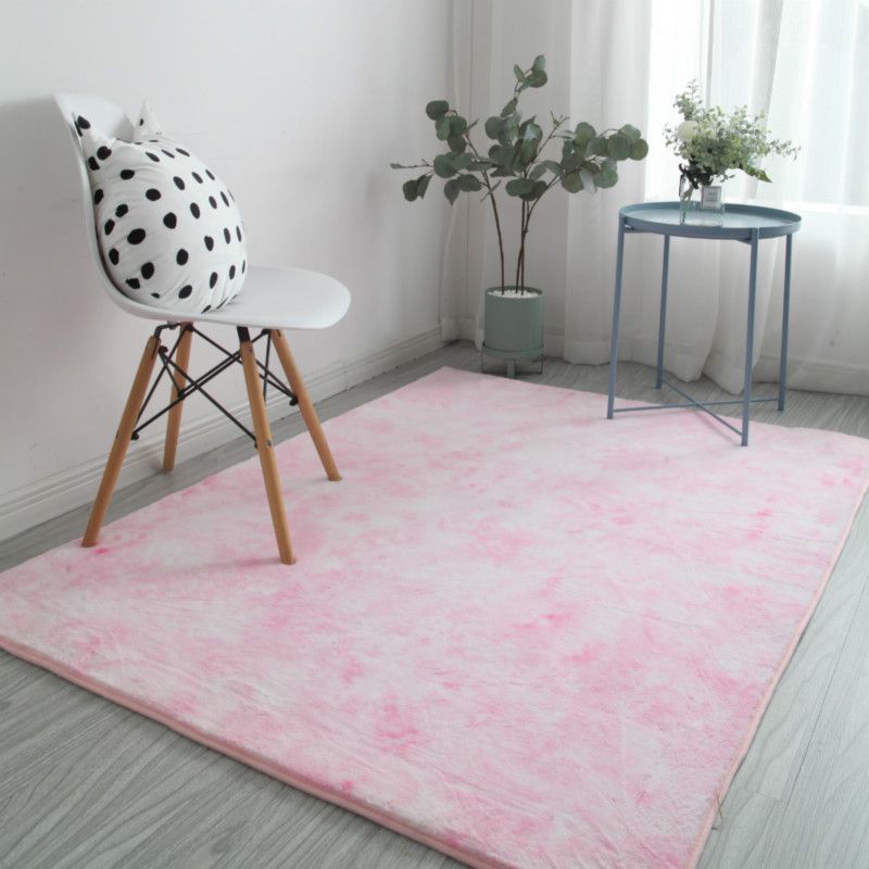 Chic Space Dye Rug Multi Colored Casual Rug Faux Wool Anti-Slip Pet Friendly Machine Washable Carpet for Living Room