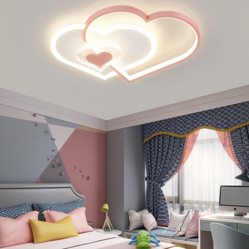 Metal Geometric Ceiling Mount Light Lovely Style Colorful Ceiling Light for Kid's Room