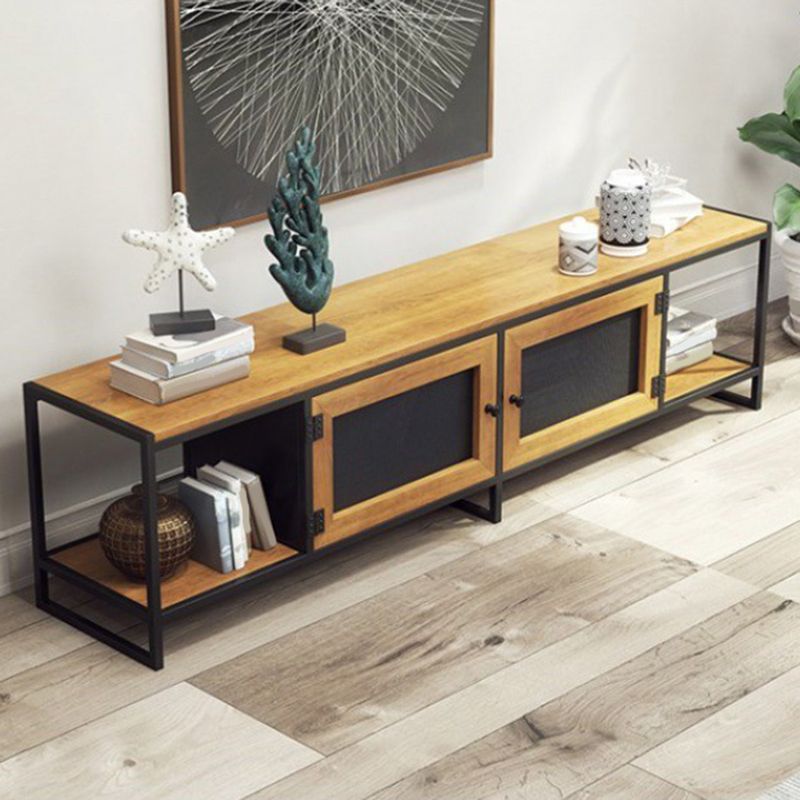 Industrial TV Stand Console Open Storage Media Console TV Stand for Living Room