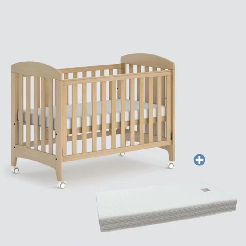 Modern Convertible Crib Baby Crib Wood Cedar Crib with Casters