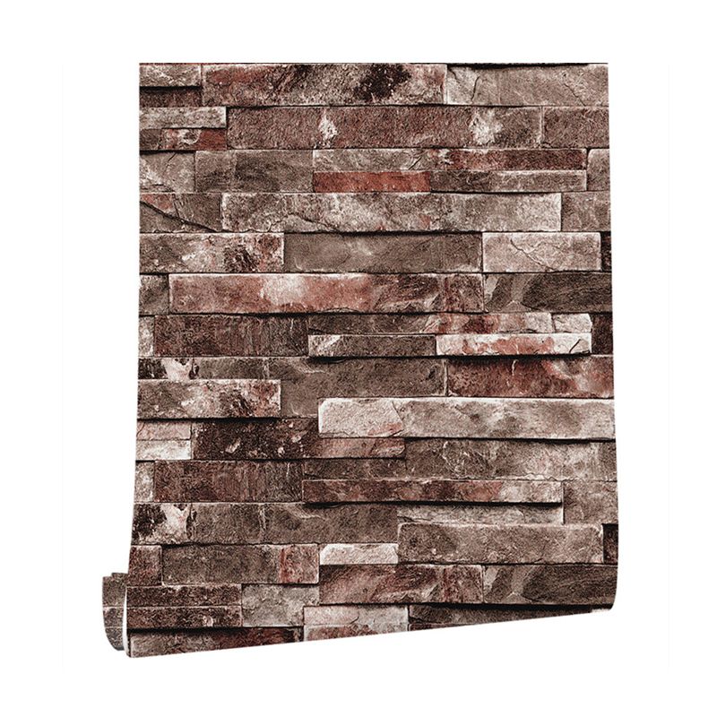 Red Brick Look Wallpaper Roll Temporary Peel and Stick Industrial Living Room Wall Covering