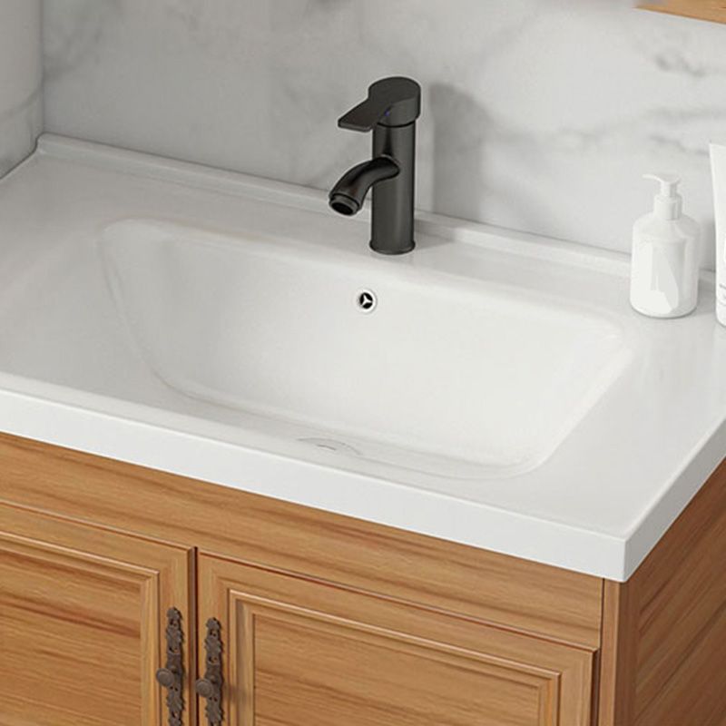 Contemporary Vanity Sink Wooden Mirror Cabinet Bathroom Space Saver Vanity