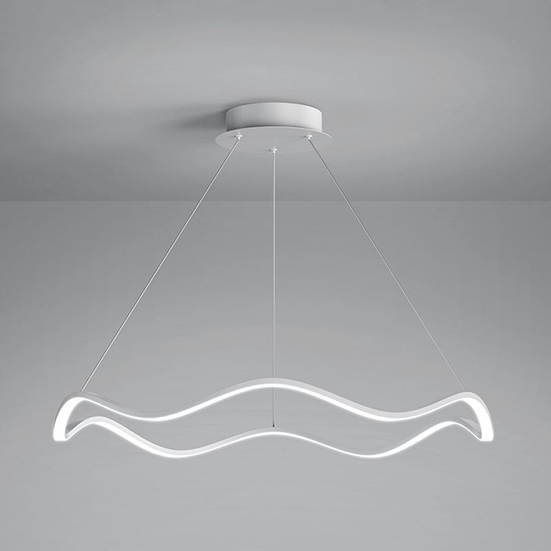 Metal Wave Shape Flush Ceiling Light Modern Style 1 Light Flush Mount Lighting Fixtures