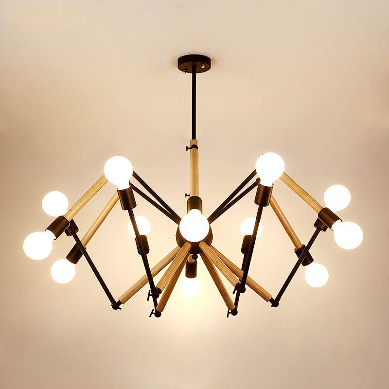 Spider Chandelier Pendant Light Modern Multi-Head Beige Bronze Chandelier Lamp for Restaurant