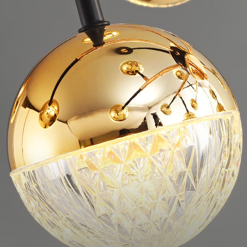 Hanging Light Fixtures Modernist Style Globe Shape Metal Chandelier Lights