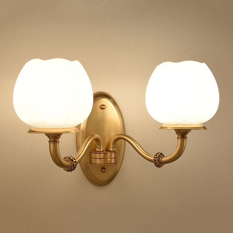 Flower Shape Wall Mount Light Fixture Modern Wall Mounted Lighting in Gold Fixture