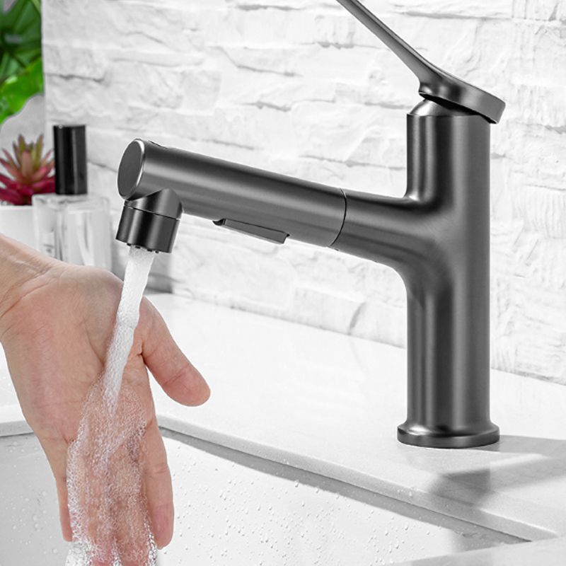 Circular Single Handle Bathroom Faucet Single Hole Vessel Sink Faucet with Swivel