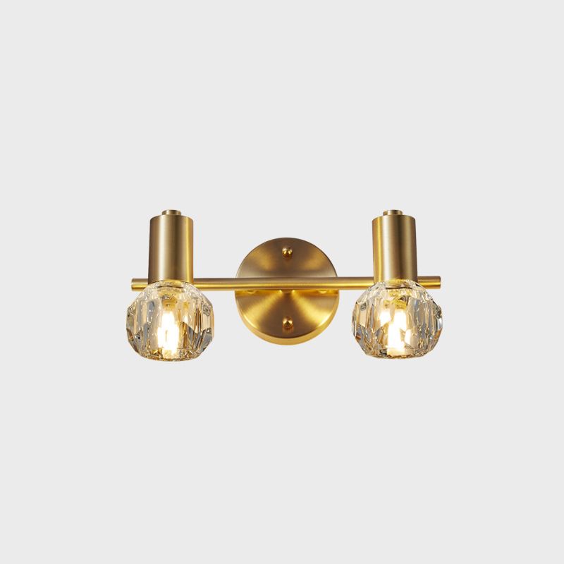 Crystal Geometric Vanity Wall Sconce Modern Style Multi Lights Vanity Lighting Fixtures